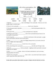 English Worksheet: the city and the country