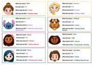 English Worksheet: Disney Character Profiles (Part 1)