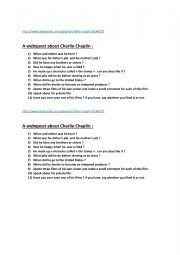 English Worksheet: Chaplin webquest