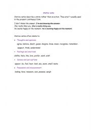 English Worksheet: Stative verbs