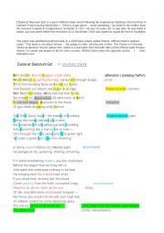 English Worksheet: Dulce et Decorum Est:poem analysis