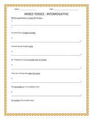 Mixed Tenses - Interrogative