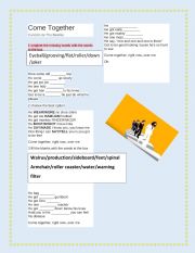 English Worksheet: come together-the beatles