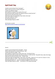 April Fools� Day Video Question Sheet