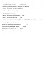 English Worksheet: Amish webquest- answers