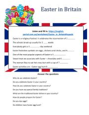 English Worksheet: Easter in Britain