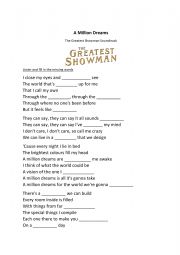 English Worksheet: A million dreams