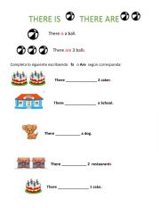 English Worksheet: THERE IS AND THERE ARE PRACTICE