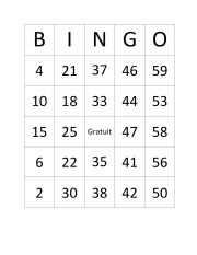 BINGO numbers 1-60 with calling cards