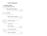 English Worksheet: COMPLETE THIS CONVERSATION VERB TO BE