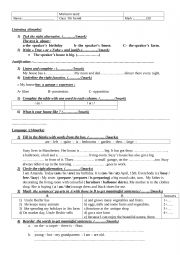 English Worksheet: Mid term test2 (7th form)