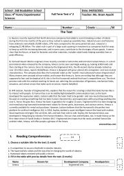 4th Form - Experimental Sciences - Full Term Test n 2