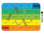 English Worksheet: Snakes and laders Present continuous and simple present
