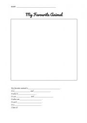English Worksheet: My favourite animal