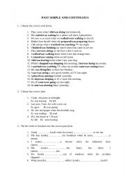 English Worksheet: Past Simple and Continuous