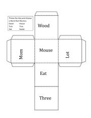 English Worksheet: Rhymes dice