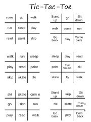English Worksheet: game for words or sentence making （tic-tac-toe）