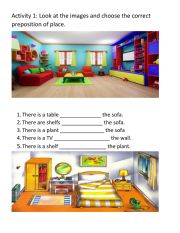 English Worksheet: Prepositions of place Practice