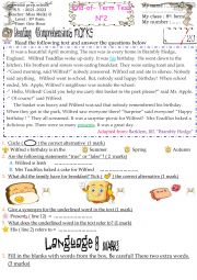 English Worksheet: 8th form end term test