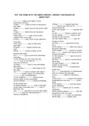English Worksheet: Present and past tenses