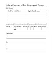 English Worksheet: Adar compare and contrast