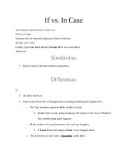 English Worksheet: If vs In Case