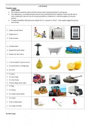 English Worksheet: listening lesson
