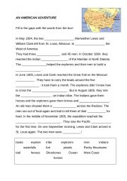 English Worksheet: An American Adventure Lewis and Clarke