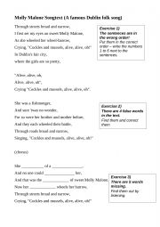 English Worksheet: Molly Malone Songtext