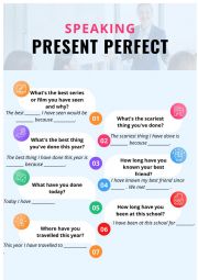 English Worksheet: Present Perfect Speaking