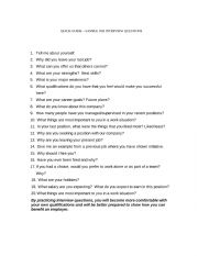 Job interview questions