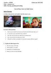 English Worksheet: Teaching past simple using songs 