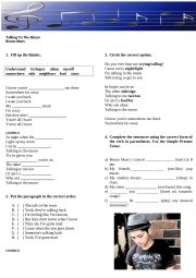 English Worksheet: Talking to the moon  worksheet