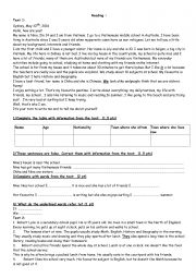 English Worksheet: Revision 7th form (Reading)