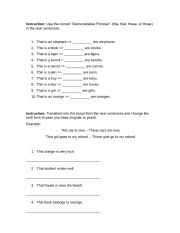 Demonstrative Pronouns