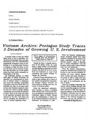English Worksheet: The Power of Media  Pentagon Papers