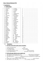 English Worksheet: general revision for 2nd year baccalaureate