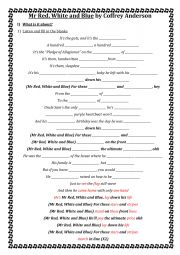 English Worksheet: Mr red, white and blue