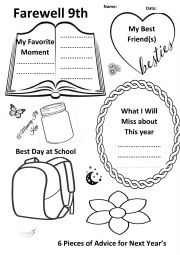 English Worksheet: End of The School Year Memories 