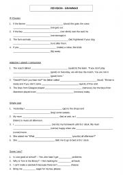 English Worksheet: Revision_grammar_grade 7