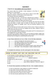 English Worksheet: Electricity