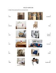 English Worksheet: House Furniture