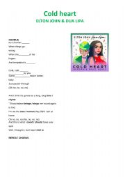 Cold heart - Elton John & Dua Lipa - song activity