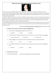 English Worksheet: Text Comprehensin, Verb to be, wh questions - Multiple Choice Test