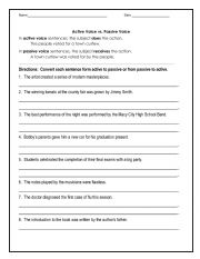 English Worksheet: Active Passive Voice