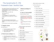 English Worksheet: The Apostrophe S - (�S) Possessive Case - Genitive Case