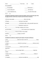 English Worksheet: GRAMMAR PROGRESSIVE QUIZ