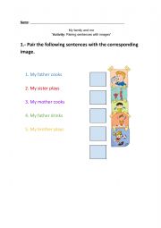 English Worksheet: My family and me