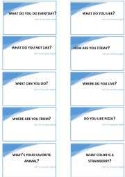 English worksheet: Q&A cards for everyday English 2