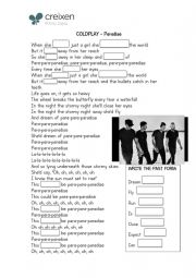 English Worksheet: Paradise - Coldplay